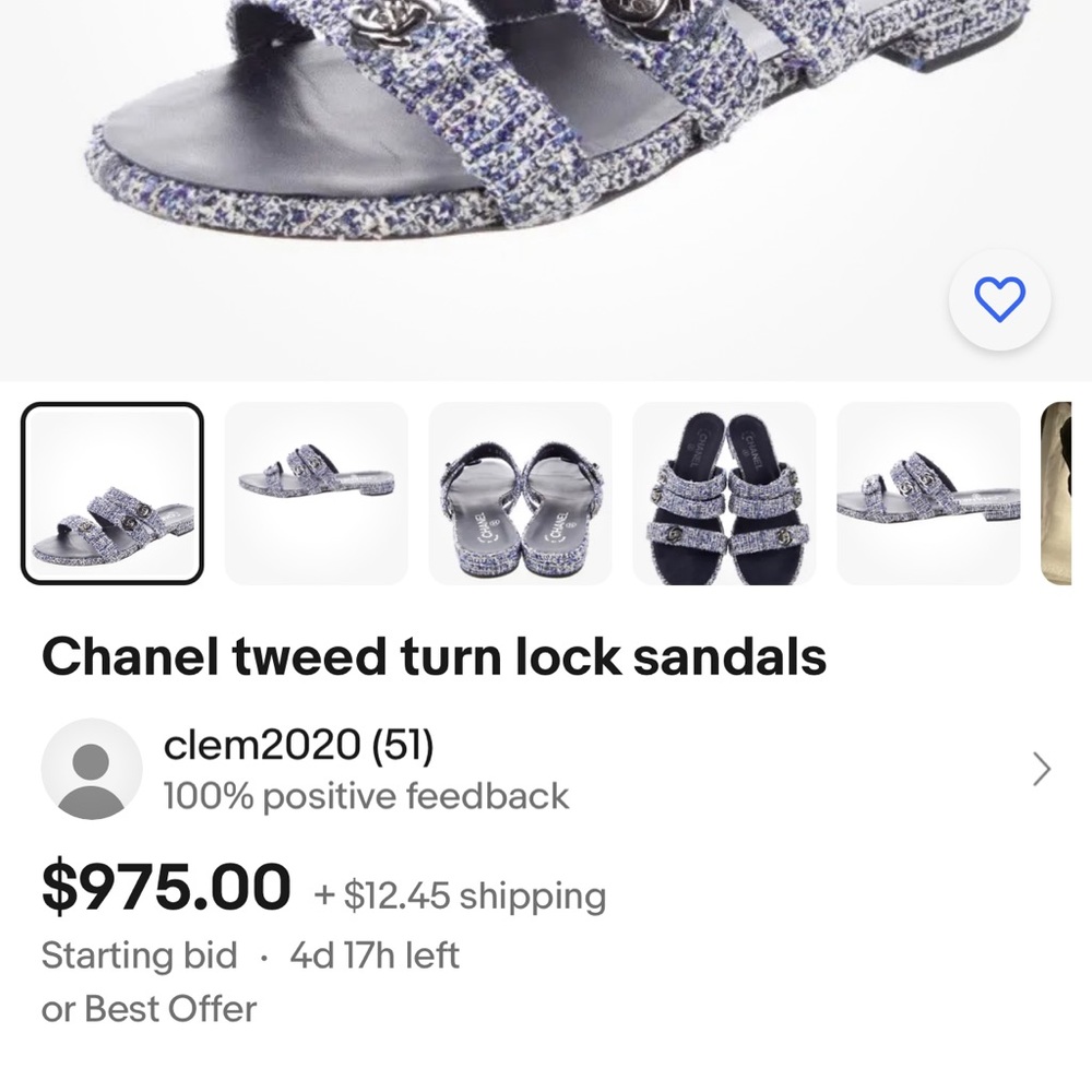 CHANEL tweed and lambskin mules/sandals - Picture 2 of 7
